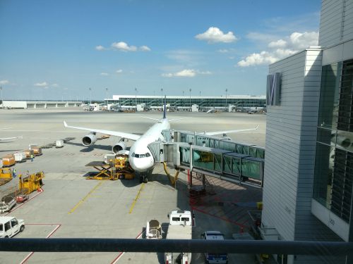 Kurz vor dem Abflug in Frankfurt