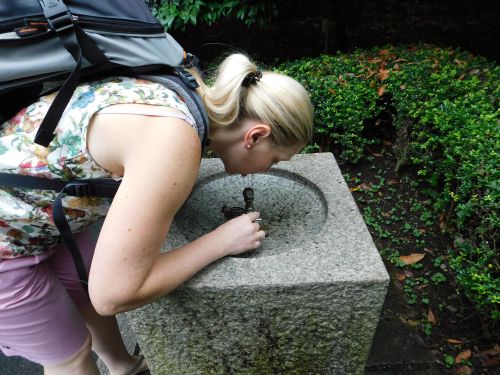 Die praktischen Wasserspender findet man immer mal wieder im Kōkyo Higashi-gyoen